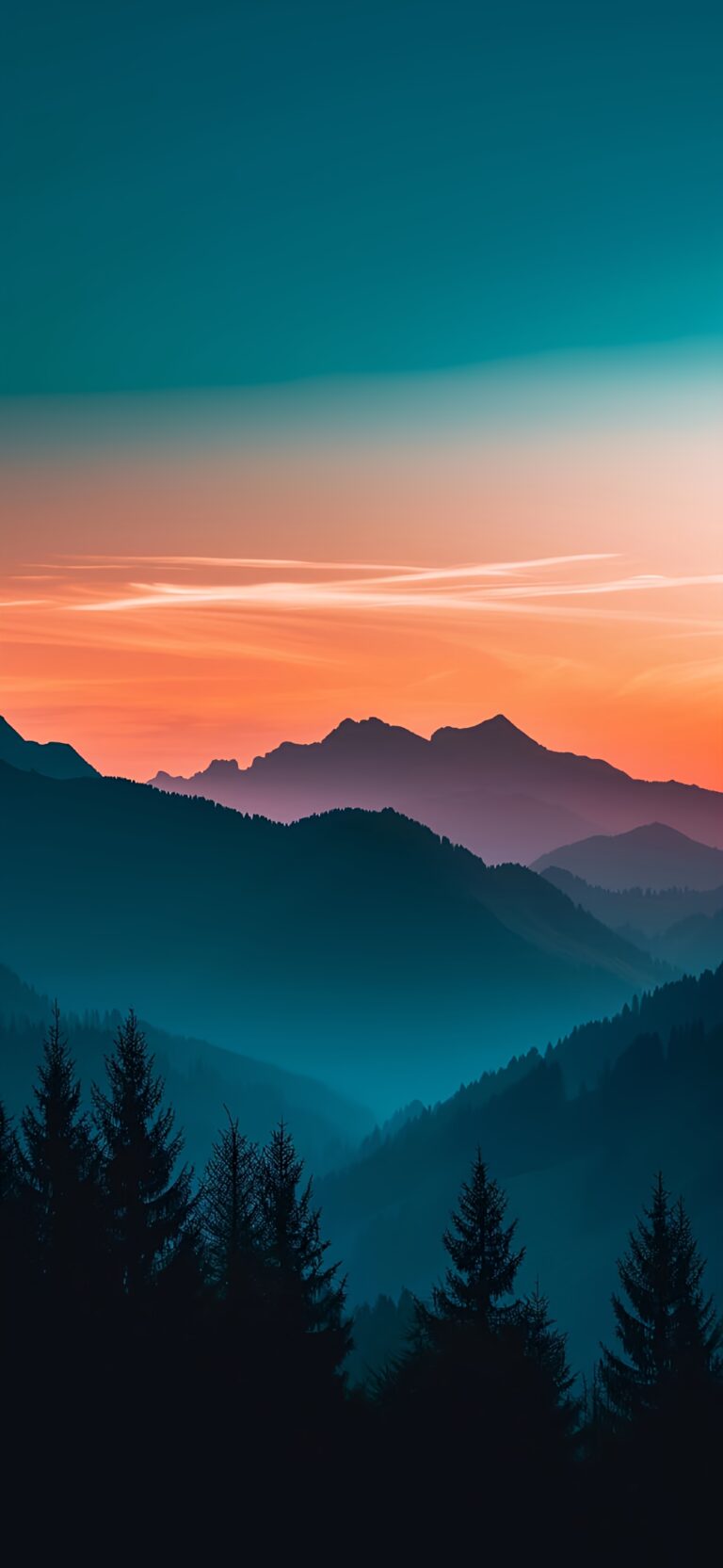 Default wallpaper of HD Mountains Sunset