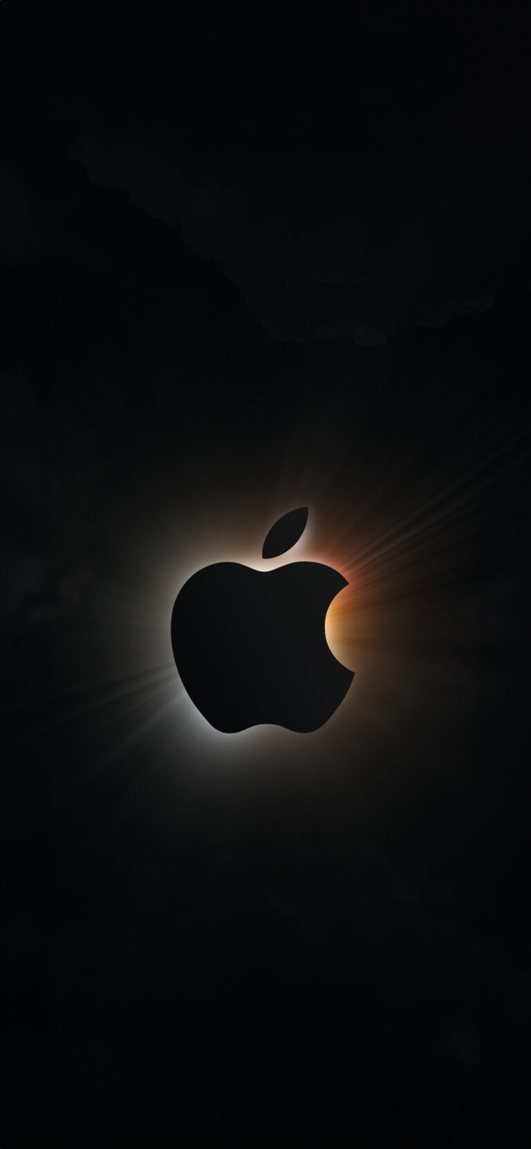 Default wallpaper of Total Solar Eclipse with Apple Logo