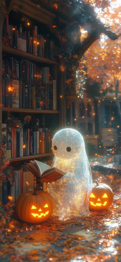 Wallpaper The Ghostly Librarian | Halloween