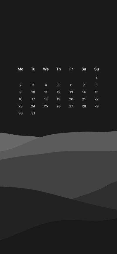 Wallpaper December Dark | Calendar