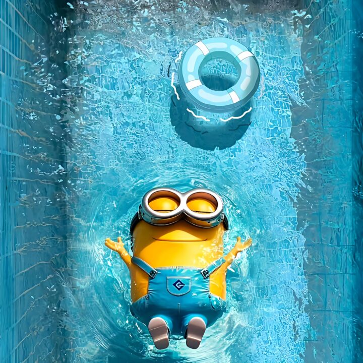 Minion at pool - Wallpapers Central