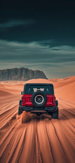 Car into Desert