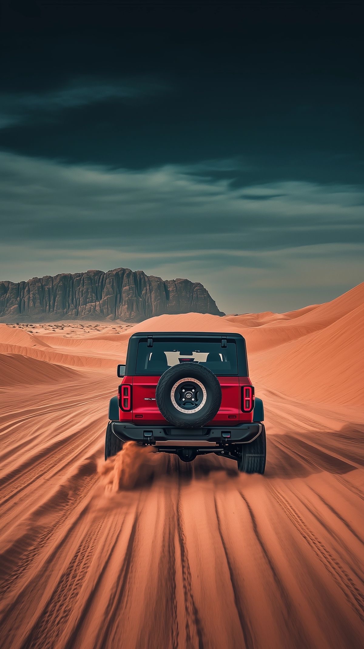 Car into Desert