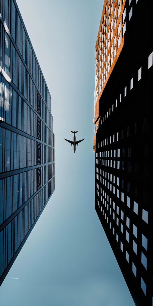 Airplane and Buildings