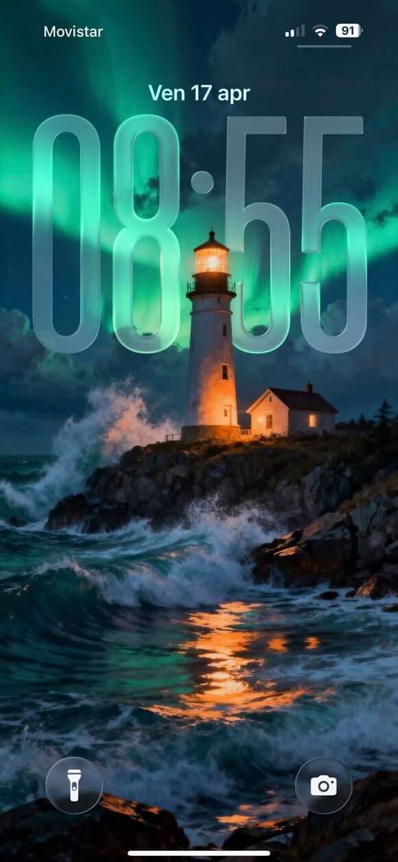 Aurora Lighthouse | Depth Effect - Wallpapers Central