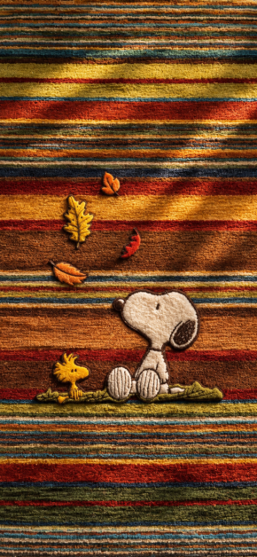 Snoopy and Woodstock Cozy Autumn Leaves