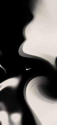 Black & Cream Abstract Nike Swoosh