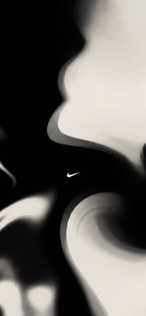 Black & Cream Abstract Nike Swoosh