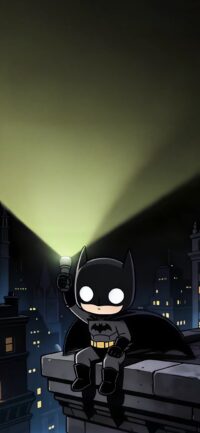 Chibi Batman Rooftop | LIVE Wallpaper