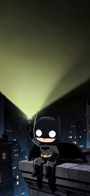 Chibi Batman Rooftop | LIVE Wallpaper