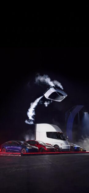 Flying Tesla Roadster