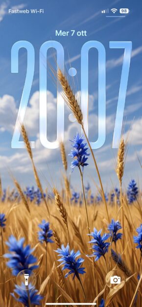 Golden Wheat Blue Flower | Depth Effect + 3D