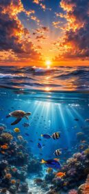 Ocean Paradise at Sunset | LIVE Wallpaper