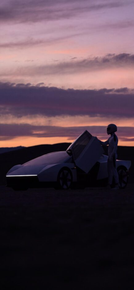 Sfondo Tesla Roadster Sunset