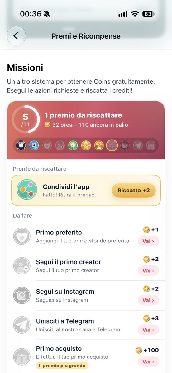 Le missioni rinnovate per guadagnare Coins gratis