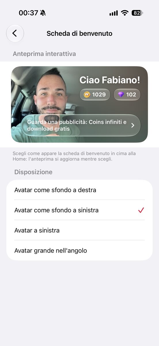La scheda di benvenuto e le sue quattro disposizioni