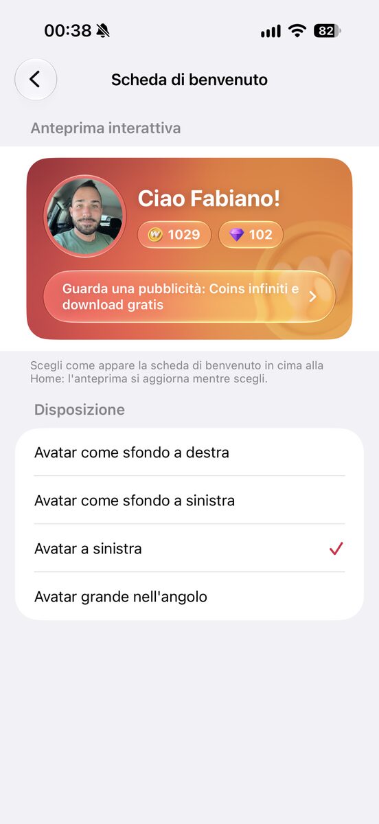 La scheda di benvenuto e le sue quattro disposizioni
