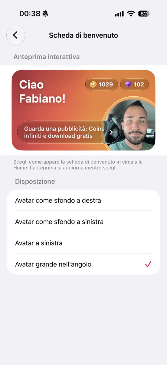 La scheda di benvenuto e le sue quattro disposizioni