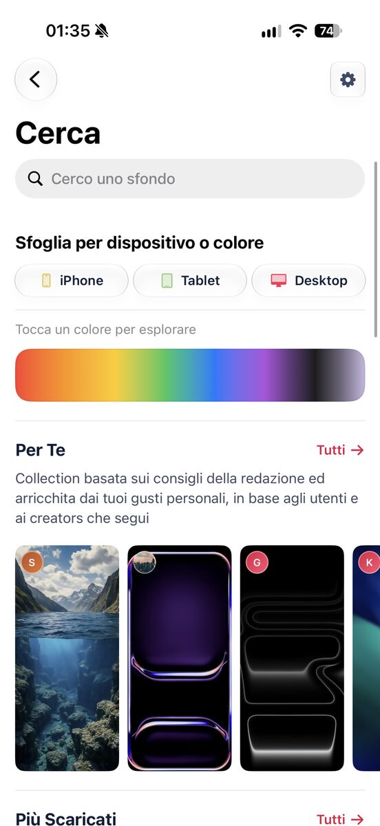 La ricerca e la pagina dei Creator verificati