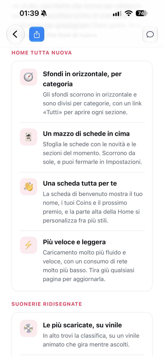 La schermata Novità e le altre novità della versione 2.6