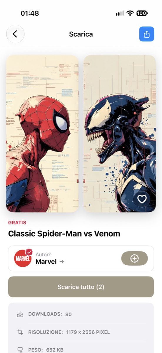 I set di Sfondi Matching in una sola pagina in Wallpapers Central 2.7