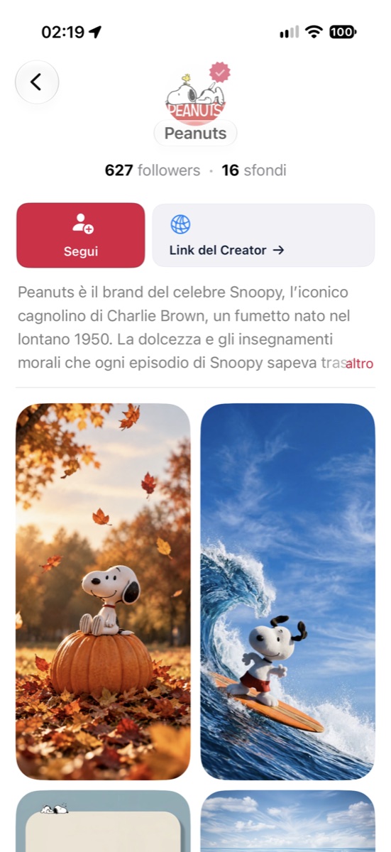 Creators Verificati ed Account in Wallpapers Central 2.7