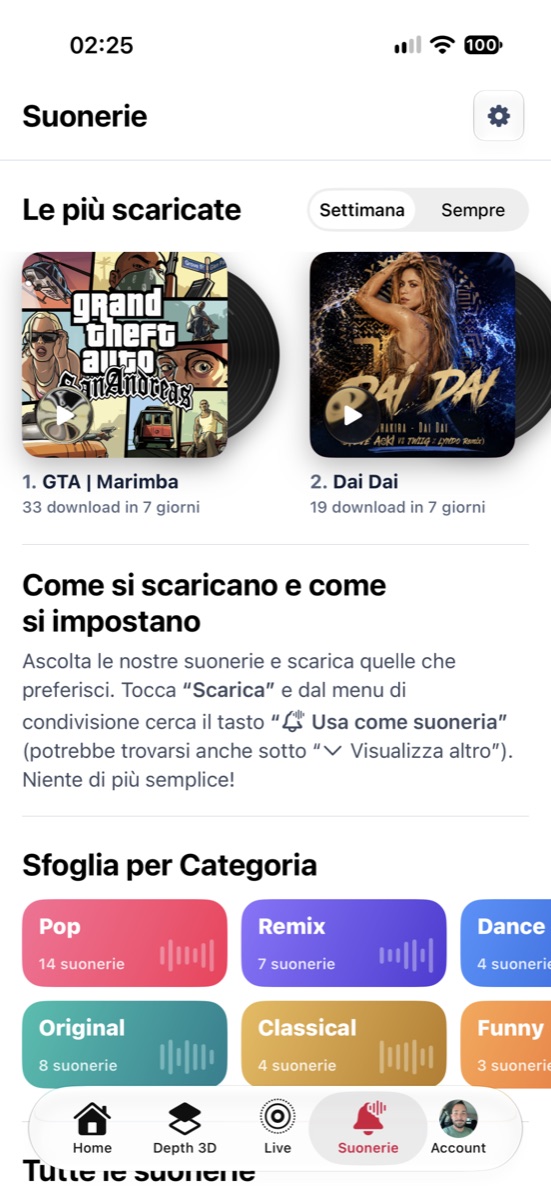 LIVE e Suonerie in Wallpapers Central 2.7